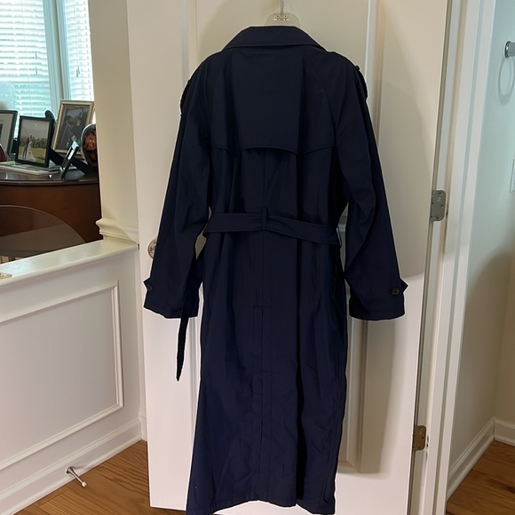 LAUREN RALPH LAUREN Women's Belted Maxi Trench Coat Dark Navy Blue Size 16 - Picture 9 of 13
